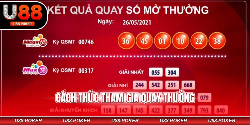 Xổ số Mega U88: Cơ Hội Trúng Lớn Với Giải Thưởng Khủng Cách thức tham gia quay thưởng
